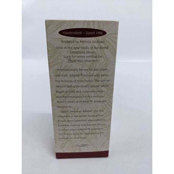 Hallmark Ornament 1996 - Native American Barbie - Dolls of the World - Picture 4 of 4